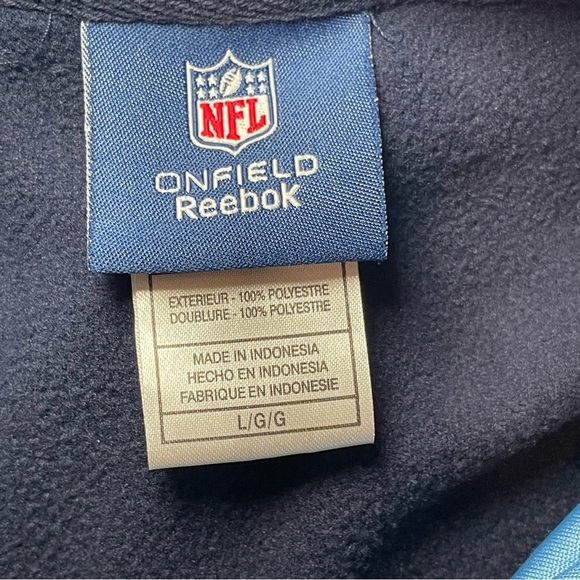 Reebok Tennessee Titans Hoodie Sweatshirt Pullover Embroidered NFL On Field LG - Picture 6 of 11